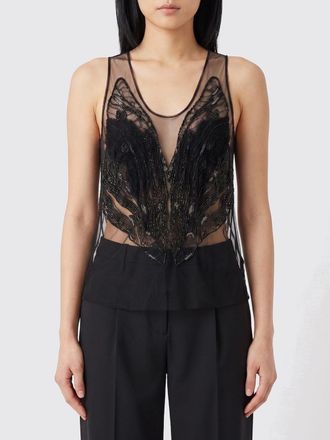 Elisabetta Franchi Top in tulle con ricami
