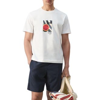 Mango Watermelon Cotton Graphic T-Shirt in White at Nordstrom, Size Xx-Large