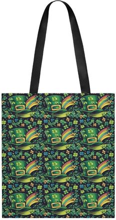 Generic St. Patricks Day Rainbow Shamrock Tote Bag for Women Men Shoulder Bags Purses Pouch Handbags
