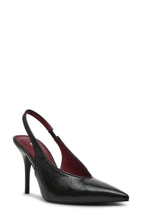 Steve Madden Andromeda Slingback Pumps in Black Leather at Nordstrom, Size 9.5