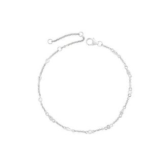 Lucy Quartermaine Skinny Drip Anklet with White Topaz in Sterling Silver at Nordstrom, Size 10