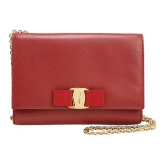 Ferragamo Pre-owned Shoulder Bag - Dames - Pre-owned - Rood - Maat: ONE Size Leer