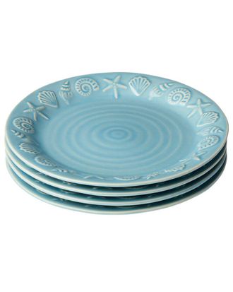 Certified International Coastline Blue Set Of 4 Salad Plates