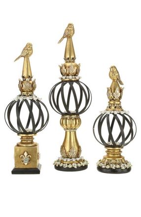 Mark Roberts Jeweled Bird Topped Finial, Set of 3 in Gold at Nordstrom