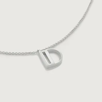 Monica Vinader Sterling Silver Initial D Chain Necklace