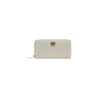 Pinko Wallets & Cardholders, female, White, Size: ONE SIZE Zip-Around Wallet with Interior Compartments