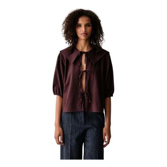 Marc O'Polo Blusa camisera - Blouses & Shirts - Mujer - Marr&oacute;n - XL