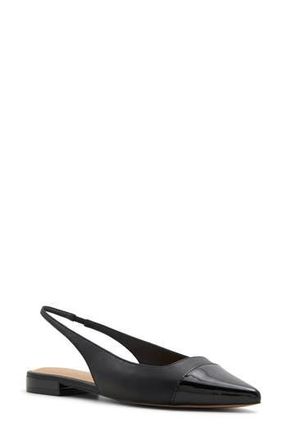 Aldo Fleure Slingback Pointed Cap Toe Flat in Black at Nordstrom Rack, Size 6.5