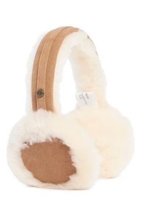 UGG UGG Genuine Dyed Shearling Single U Ear Muffs in Chestnut at Nordstrom Rack