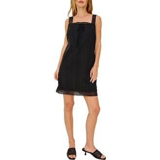 Rails Beckton Pintuck Cotton Broderie Anglaise Minidress in Black at Nordstrom, Size Xx-Small