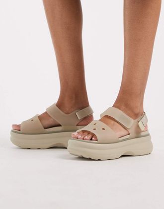 Crocs Soho Frosted - Sandali beige con plateau-Bianco