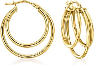 Ross-Simons Italian 14kt Yellow Gold Triple-Hoop Earrings