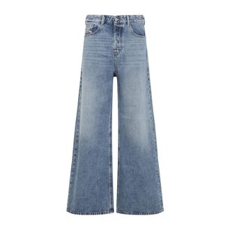 Diesel Blue Wide Leg High Rise Jeans