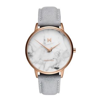 MVMT Boulevard horloge met grijze leren band - Dames - Horloges - Veelkleurig - ONE Size - Leer - Accessoires