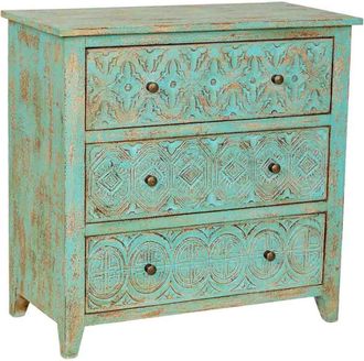 Wanderlust Deco Comoda de madera verde 81x40x80h cm