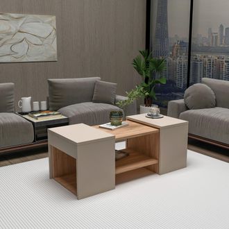 Dmora Mesa De Centro Usseglio, Un Compartimento, Forma Rectangular, Tapa Marr&oacute;n, 100x40x37h Cm Roble Marr&oacute;n