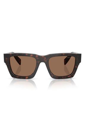 Prada 50mm Pillow Sunglasses in Dark Brown at Nordstrom