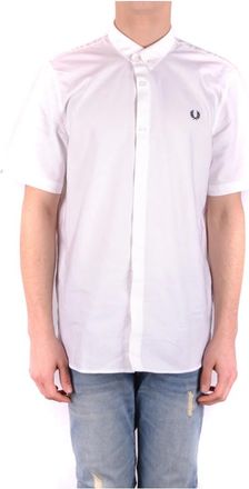 Fred Perry Short Sleeve Shirt - Heren - Korte mouwen Overhemden - Wit - S - Katoen - Overhemden