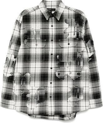 Purple Camicia con effetto vissuto - Nero