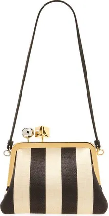 Jacquemus Le Berlingot Stripe Frame Shoulder Bag in Natural/black 1Fy at Nordstrom