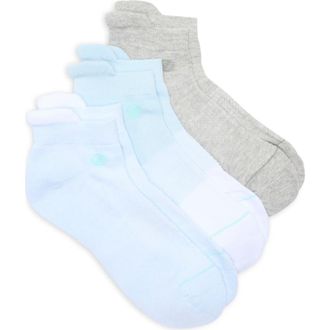 Zella 3-Pack Sport Back Tab Socks in Light Blue Multi at Nordstrom Rack