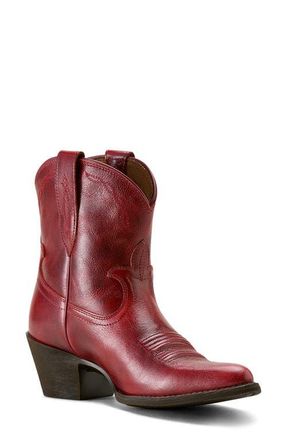 Ariat Maggie J Toe Short Western Boot in Barn Red at Nordstrom, Size 5.5