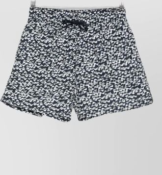Emporio Armani swim shorts monogram print straight hem