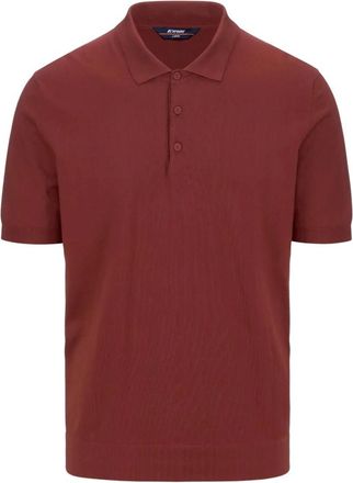 K-Way Tops, Heren, Bruin, S, Katoen, Klassiek poloshirt met korte mouwen