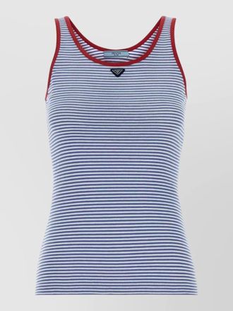 Prada embroidered cotton tank top
