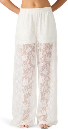 Steve Madden Sedona Lace Wide Leg Pants in Cream at Nordstrom, Size X-Small