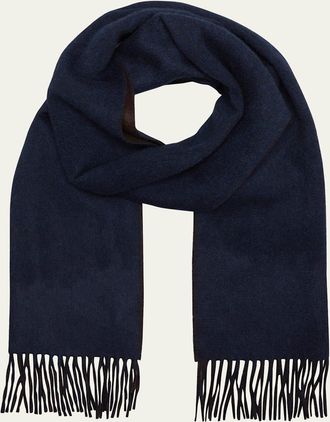 Neiman Marcus Mens Double-Face Cashmere Scarf