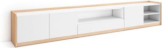 Skraut Home Skraut Home - Mueble Tv, Televisi&oacute;n, 310x37x50cm, Para Tv Hasta 80, Blanco Y Roble Soft