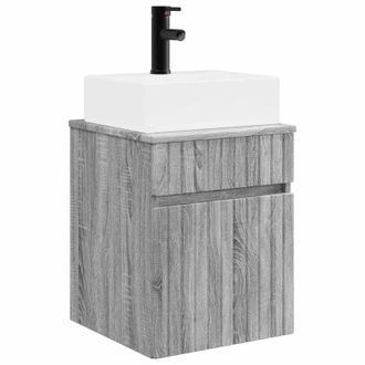 vidaXL Vanidad Con Lavabo De Pared Sonoma Gris 39 X 41 X 62,5 Cm Vidaxl