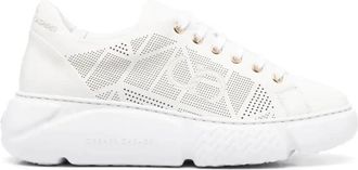 Casadei Leren Sneakers - Dames - Sneakers - Wit - 41 EU - Leer - Schoenen