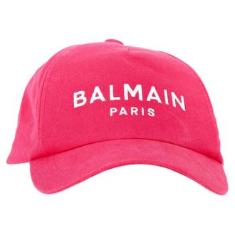 Balmain Balmain Logo-geborduurde Baseballpet in Roze Katoen