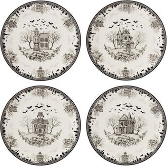 Lenox Set Of 4 Haunted Village Accent Plates