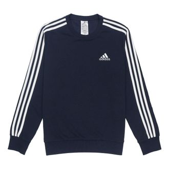 adidas Casual Sports Round Neck Stripe Pullover Dark Blue GK9079