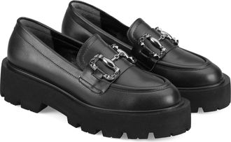 Desa Womens Faux Leather Slip-Ons - 4cm Heel | Black - 36