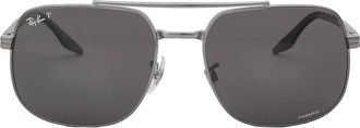 Ray-Ban Ray Ban Polarized Dark grey Square Unisex Sunglasses RB3699 004/K8 59