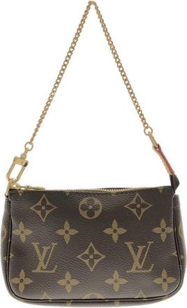 Louis Vuitton Monogram Mini Marron Coated Canvas Pochette Pouch (Pre-Owned)