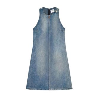 Courr&egrave;ges Short Dresses, female, Blue, Size: S Heritage Denim A-Line Dress