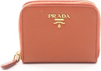 Prada Brown Leather Coin Purse/Coin Case (Pre-Owned)