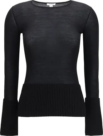 Alaia Merino Wool Crewneck Sweater - Black