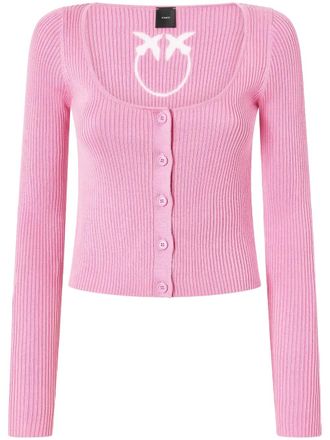 Pinko ribbed cropped cardigan - women - Polyester/Cotton/Silk/Polyamide - M - Green