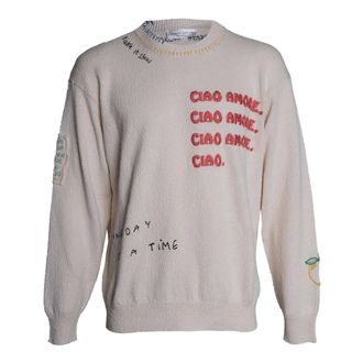 Roberto Collina Round-neck Knitwear, female, Beige, Size: S Round-neck Knitwear