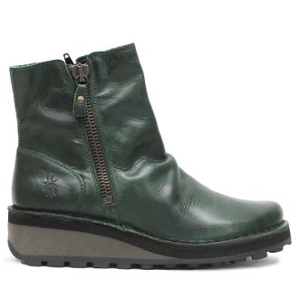 FLY London HOLE146FLY Rug Leather Womens Ankle Boots - Petrol - Size:UK 4