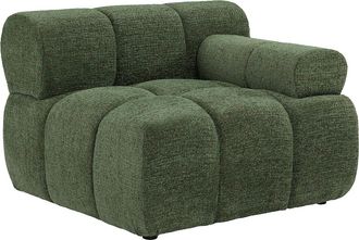 Vente-Unique Poltrona Angolare Destra In Tessuto Melange Verde - Facivil