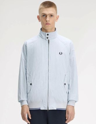 Fred Perry Mens Fred Perry Mens Crinkle Harrington Jacket - Dusky Blue 28A - Size: 40/Regular