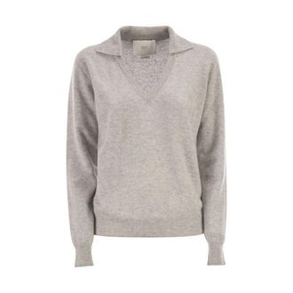 VANIS&Eacute; Patty V-neck Jumper - Dames - V-hals truien - Grijs - L - Wol - Truien & Vesten