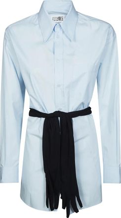 Maison Margiela Shirts, female, Blue, XS, Camicia Long-Sleeved